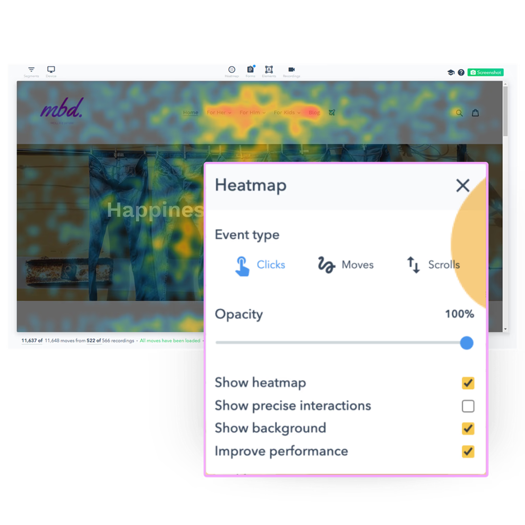  Lucky Orange heatmap